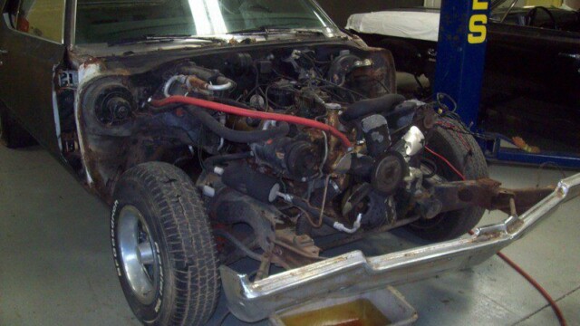 Classic car engine restoration project.