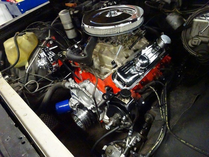Custom small block Chevy engine bay.