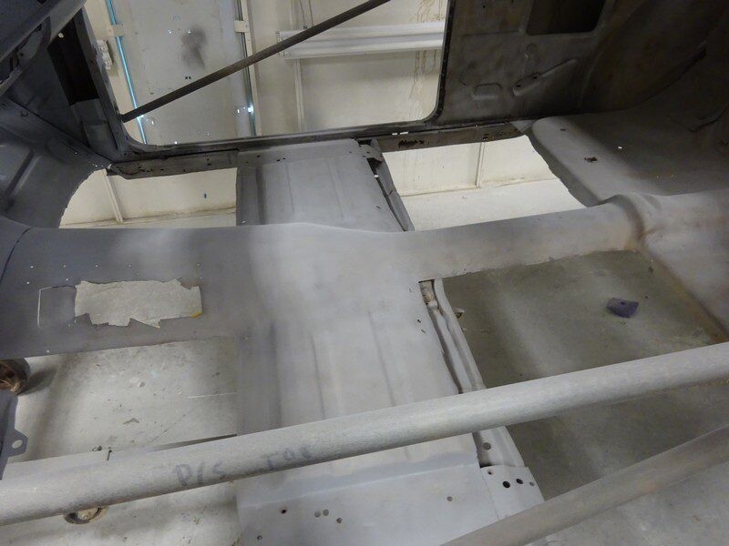 Car floor pan under restoration.