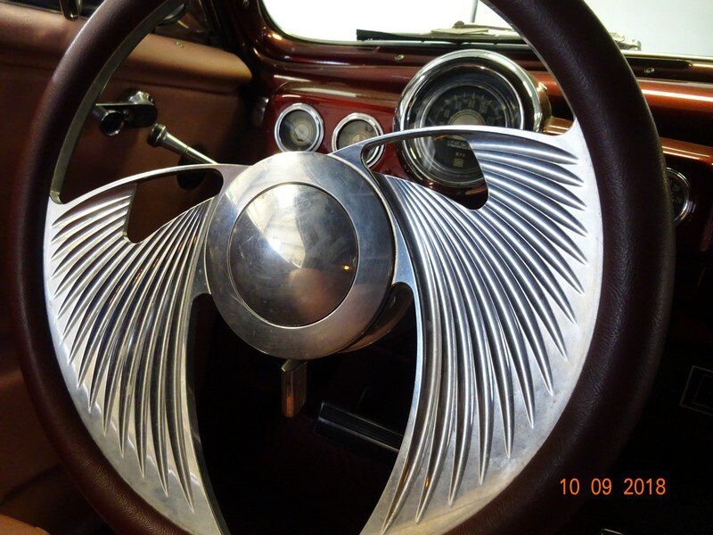 Custom classic car steering wheel.