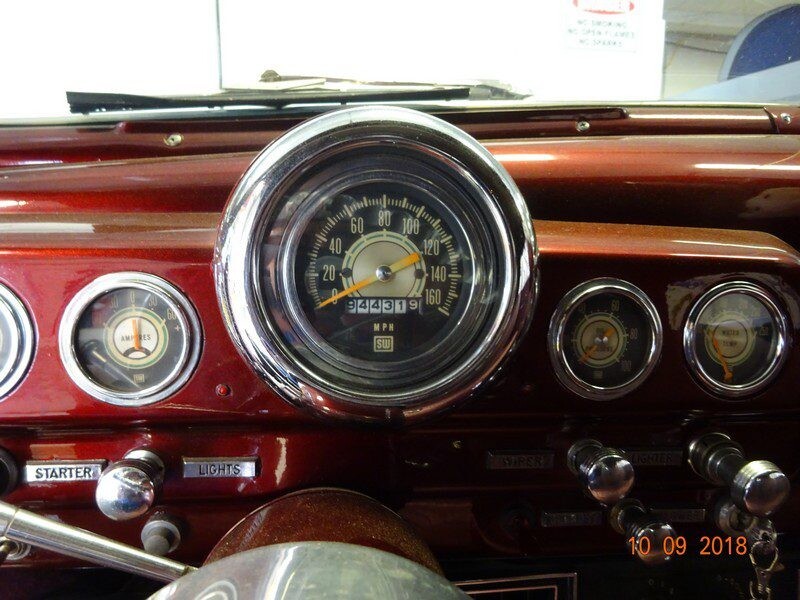 Classic car speedometer, 344319 miles.