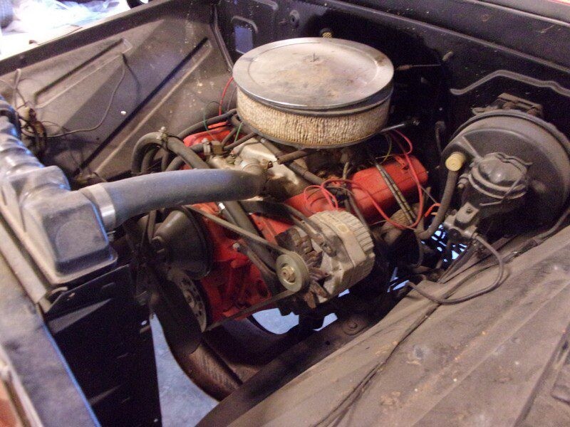 Classic car engine bay detail.