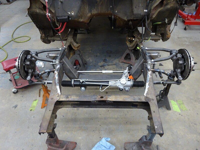 Custom car front suspension assembly.