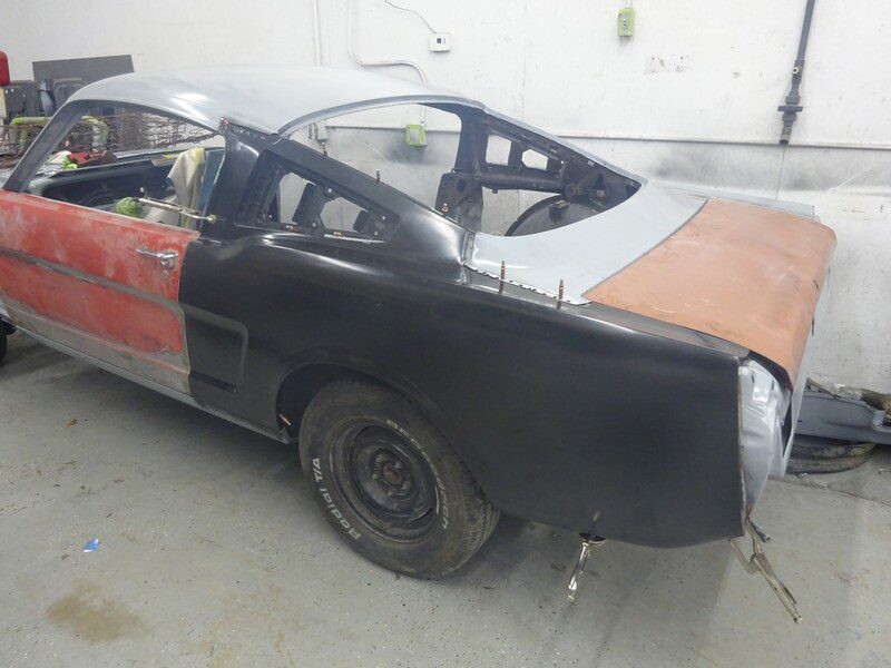 Classic Mustang restoration in progress.