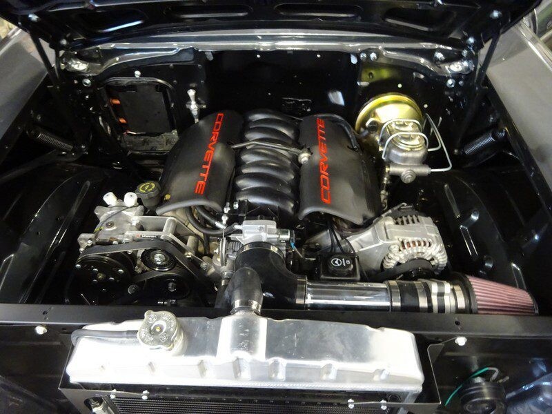 Corvette engine in classic car.