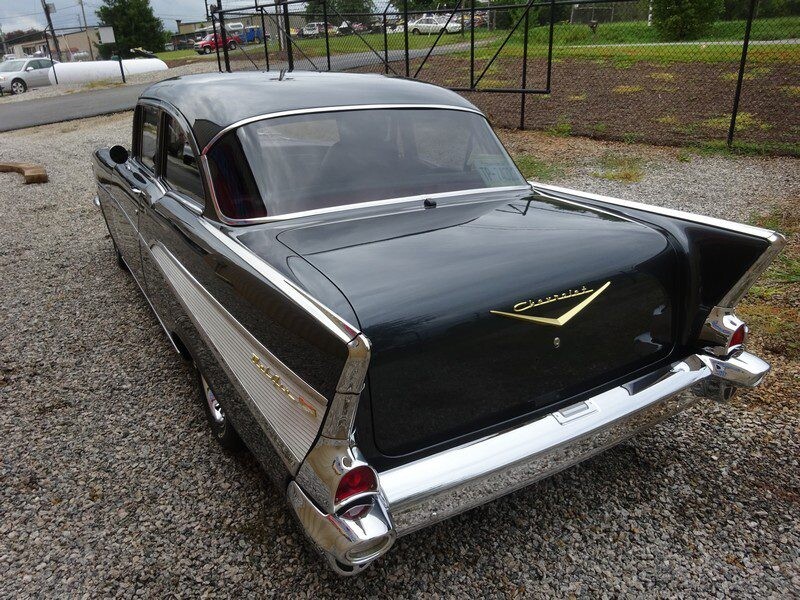 Black 1957 Chevrolet Bel Air classic car.