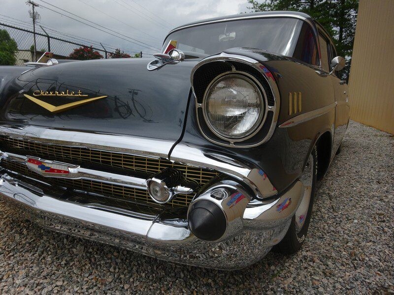 Classic black Chevrolet 1957 Bel Air.