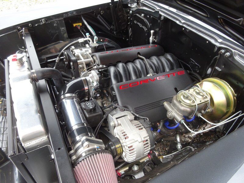 Custom Corvette engine bay detail.