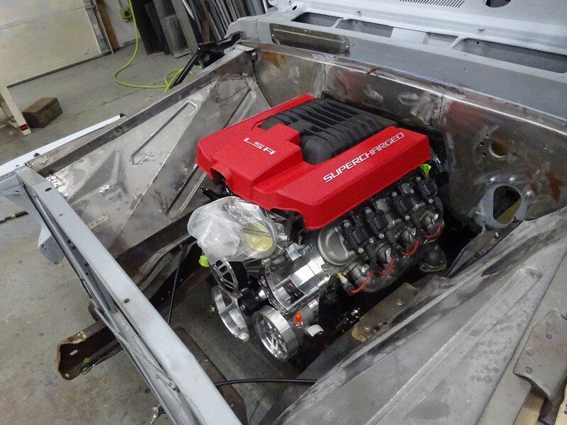 Supercharged LSA engine in car.