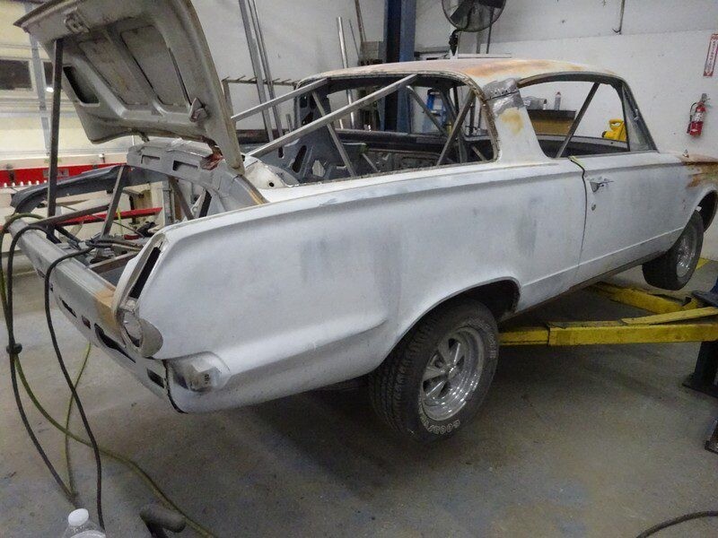 Plymouth Barracuda restoration in progress.