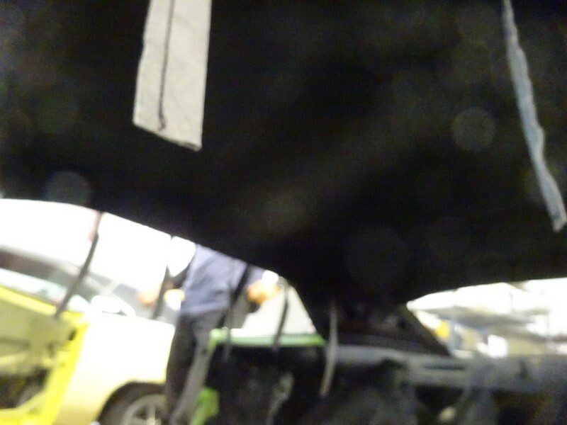 Black car interior headliner detail.