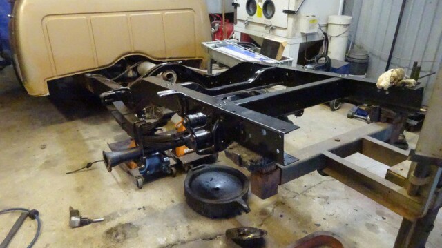 Truck chassis restoration in progress.