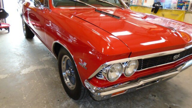 Red classic Chevy SS convertible.