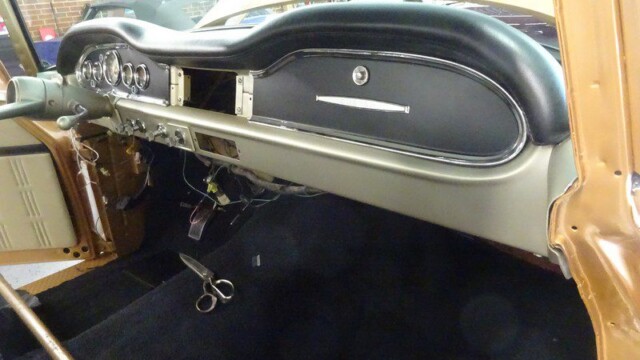 Classic car dashboard interior restoration.