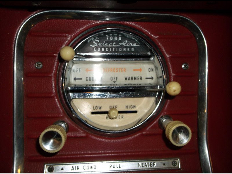Vintage Ford Select Aire air conditioner controls.