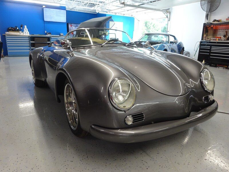 Custom gray Porsche 356 Speedster.