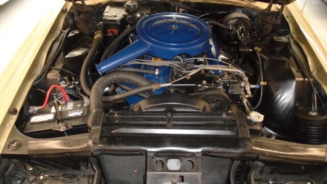 Classic car engine bay detail.