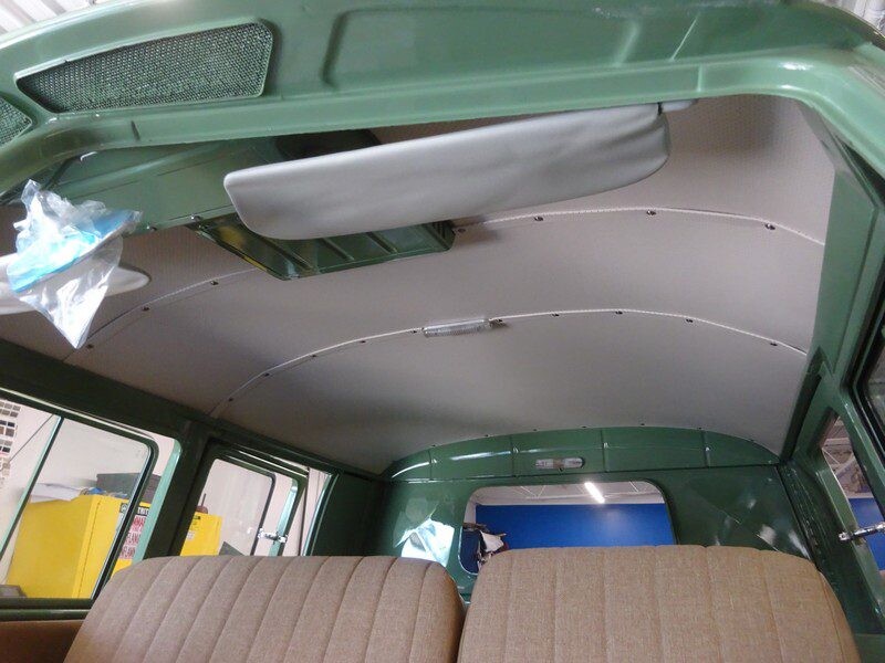 Vintage van's newly installed headliner.