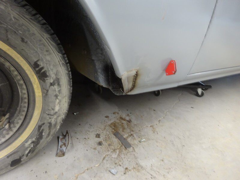 Rear quarter patch welded near wheel arch