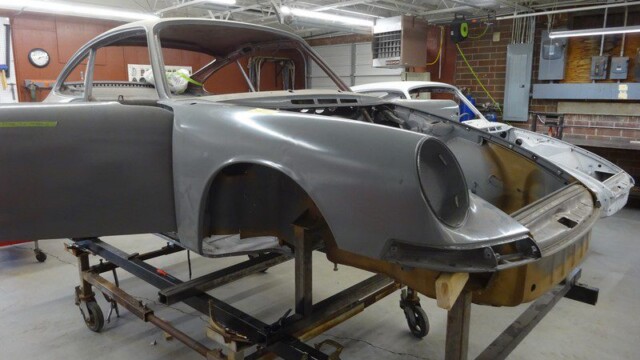 Gray Porsche 911 restoration project.