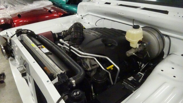 Custom car engine bay detail.