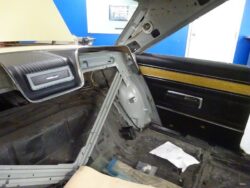 Vintage coupe rear interior stripped for refurb
