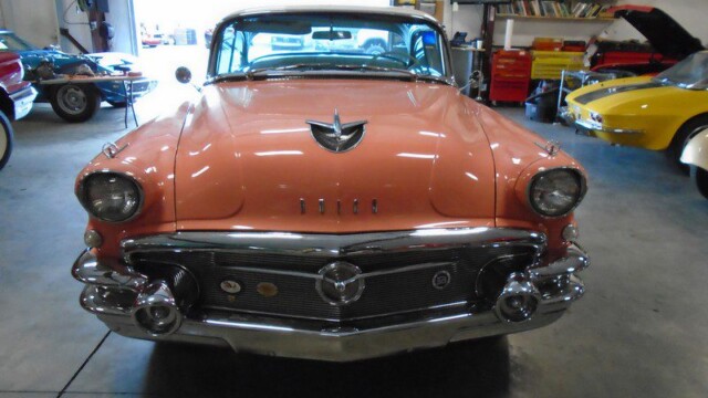 Pink Buick Roadmaster classic car.