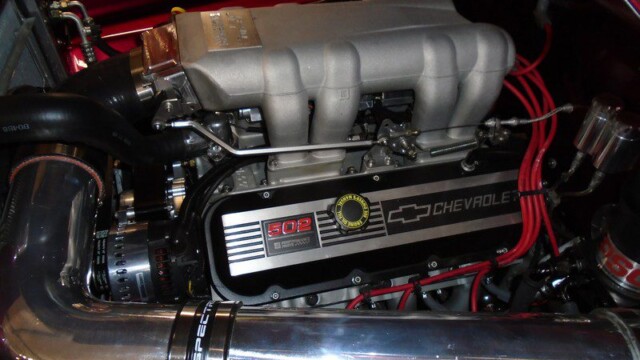 Chevrolet 502 engine bay detail.