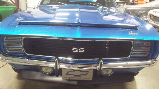 Blue 1969 Chevrolet Camaro SS.