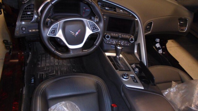 Corvette interior, carbon fiber trim.