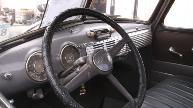 Vintage Chevrolet truck interior.