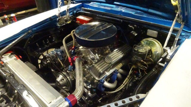 Custom Camaro engine bay detail.