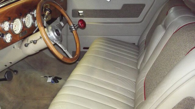 Custom classic car interior details.