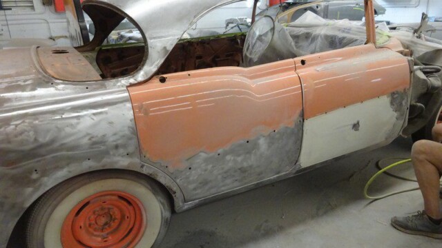Two-tone primered side with whitewall tire