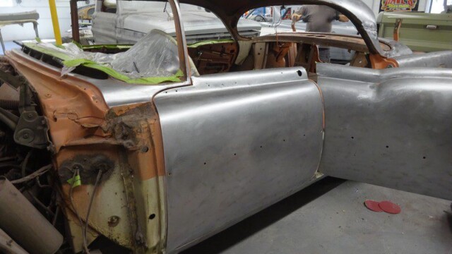Stripped passenger door and roof shell