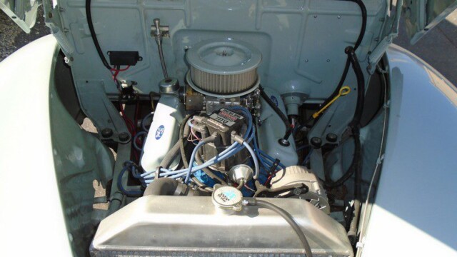 Vintage Ford car engine detail.