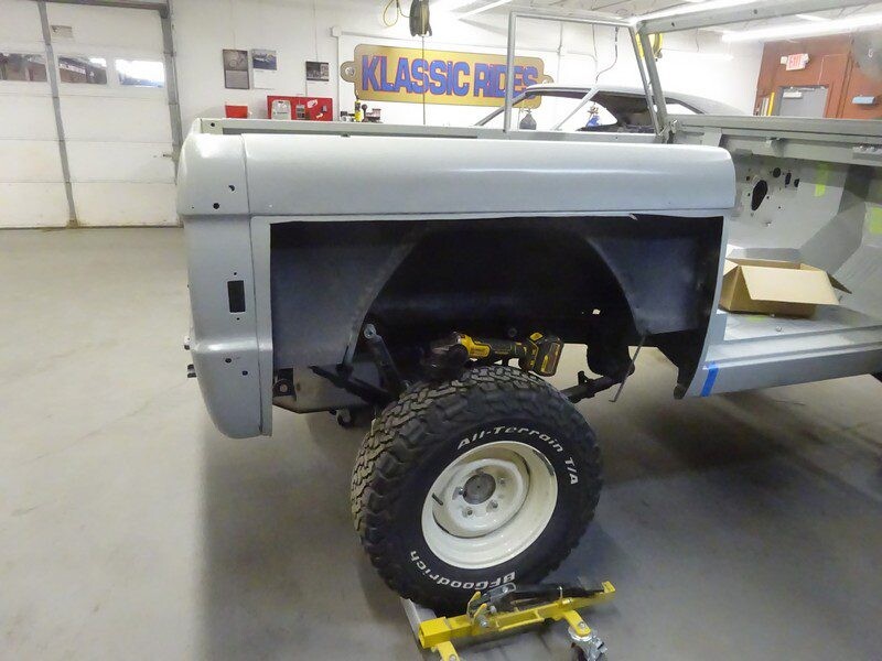 Gray Ford Bronco restoration project.