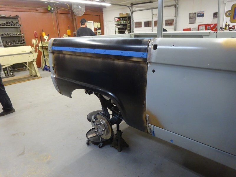 New black rear quarter panel test fit