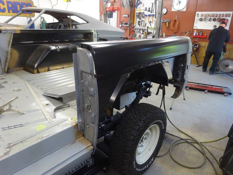 Custom car bodywork in progress.