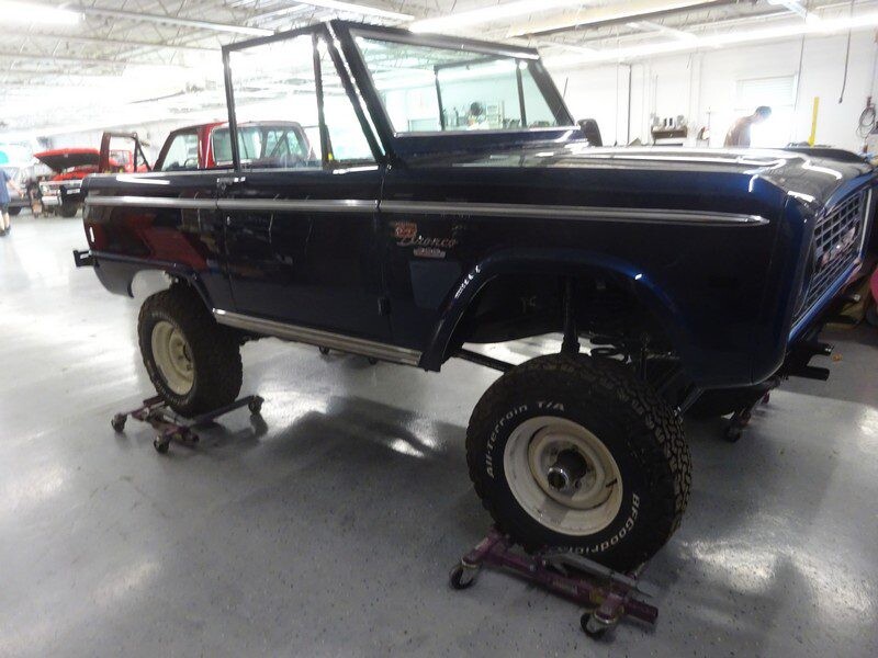 Classic Ford Bronco under restoration.