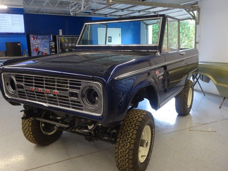 Restored Ford Bronco classic car.