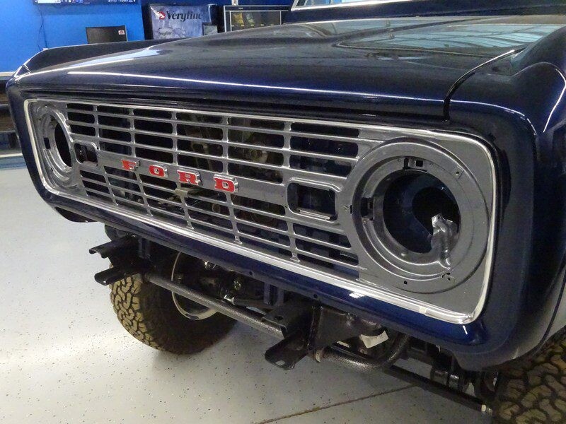Ford Bronco front grill and headlights.