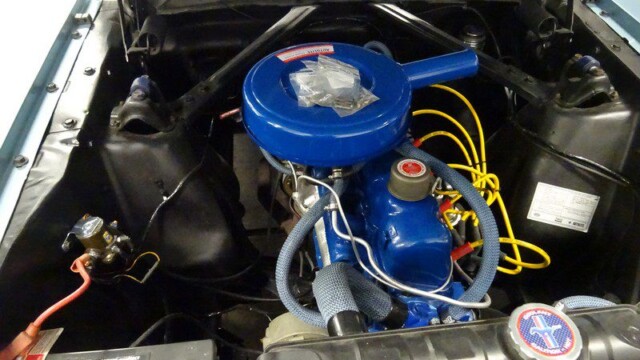 Classic Mustang engine bay detail.