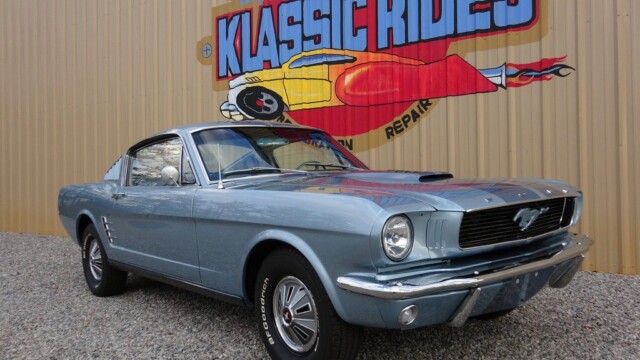 Silver Ford Mustang at Klassic Rides.