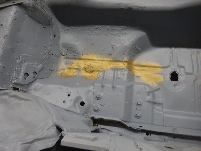 Car body repair: primered patch.