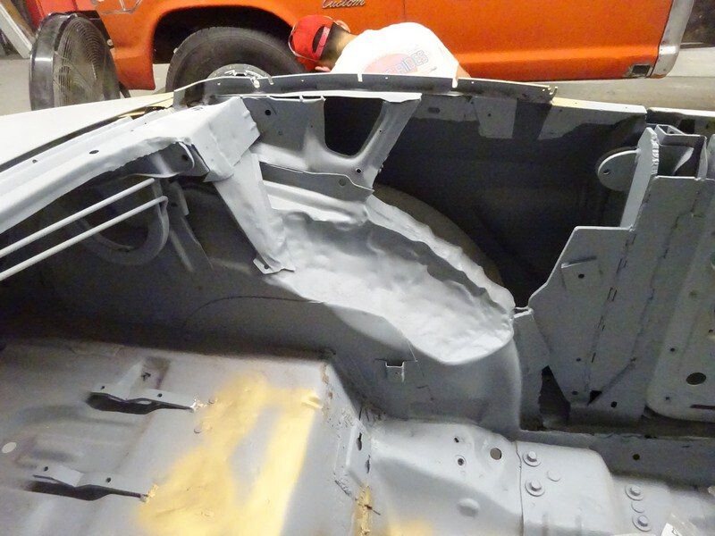 Primed inner wheel arch and floor pan