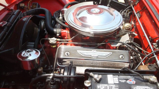 Ford Thunderbird engine bay detail.