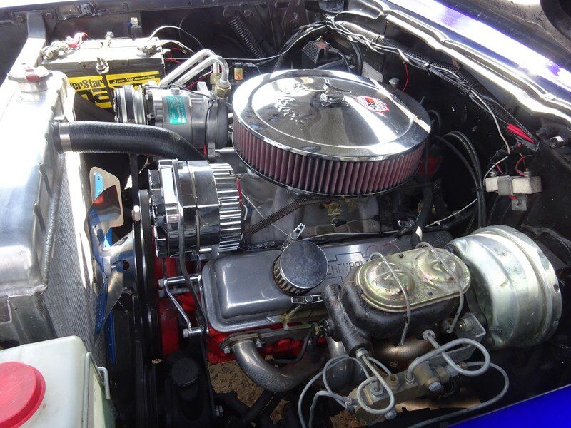 Custom Chevy small-block engine bay.