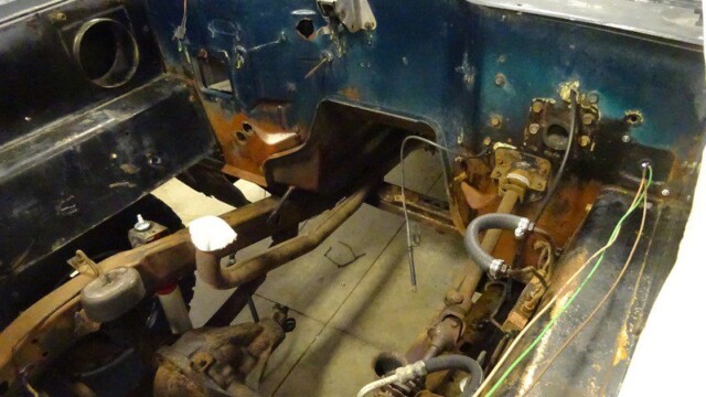 Classic car dashboard, under restoration.