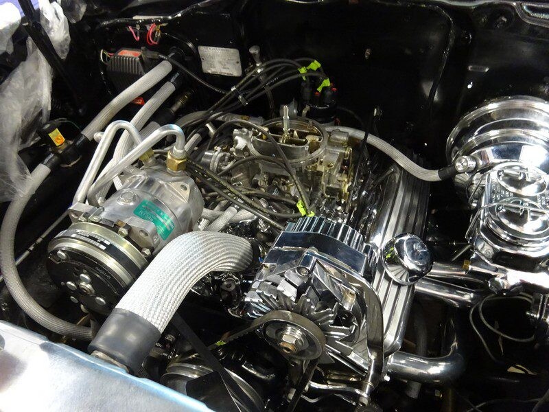 Custom car engine, highly polished.